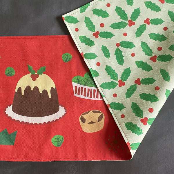 Christmas dinner table runner | double sided