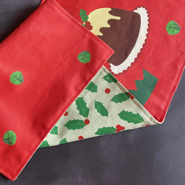 Christmas dinner table runner | double sided
