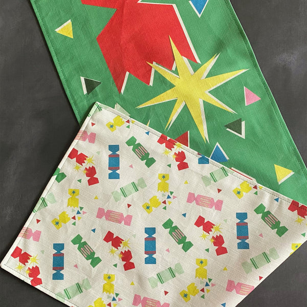 Christmas cracker table runner | double sided
