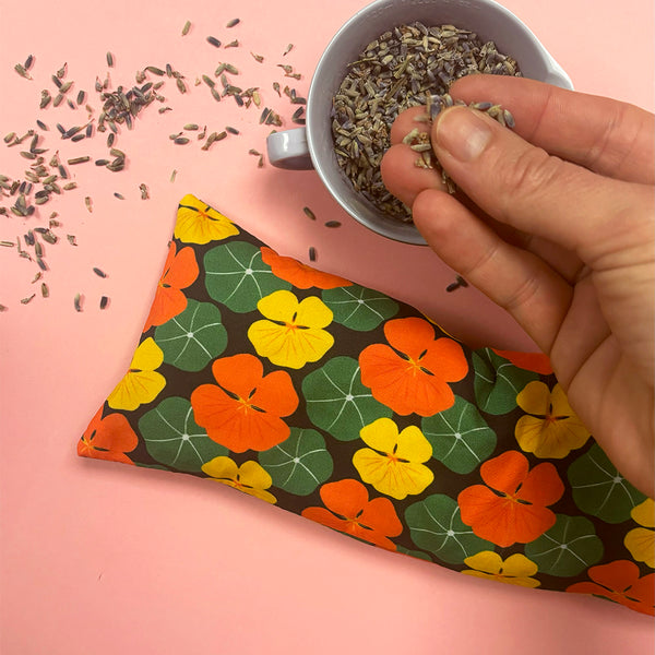 Lavender eye pillow | Nasturtium print