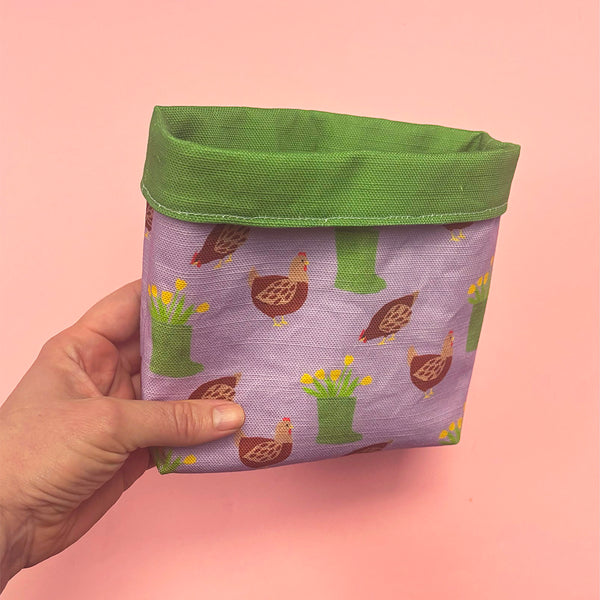 Plant cosy or basket | Chicken print