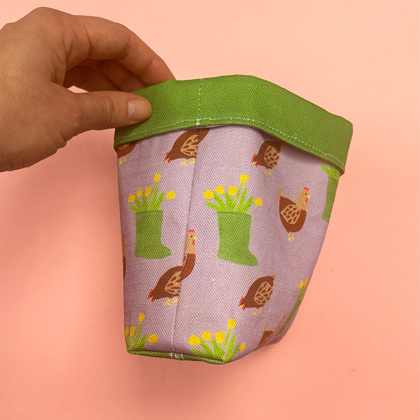 Plant cosy or basket | Chicken print