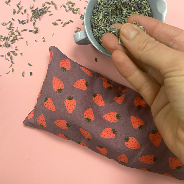 Lavender eye pillow | Strawberry print