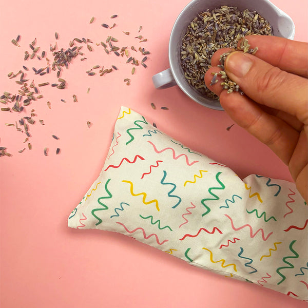 Lavender eye pillow | Squiggle print