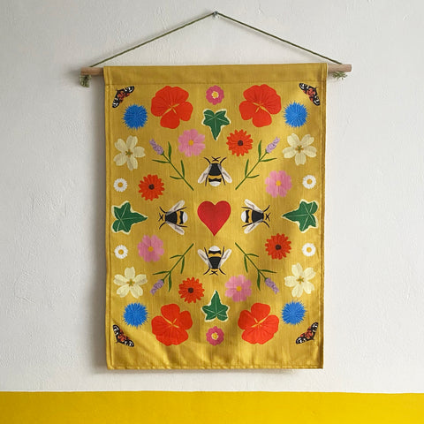 Made to order | 'Wild at heart' fabric wall hanging