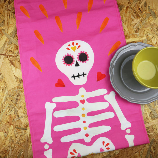 Pink Skeleton Table Runner