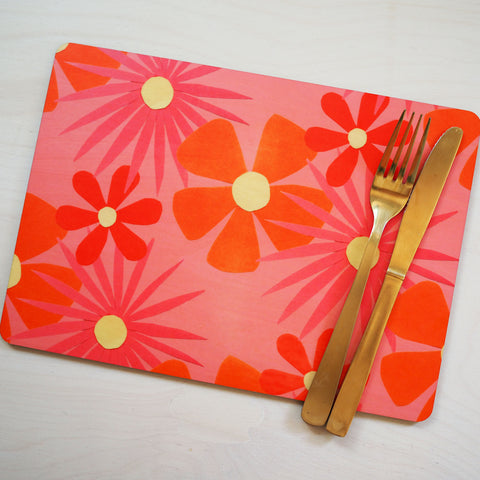 LAST 2 | Flower Power Wooden Placemats