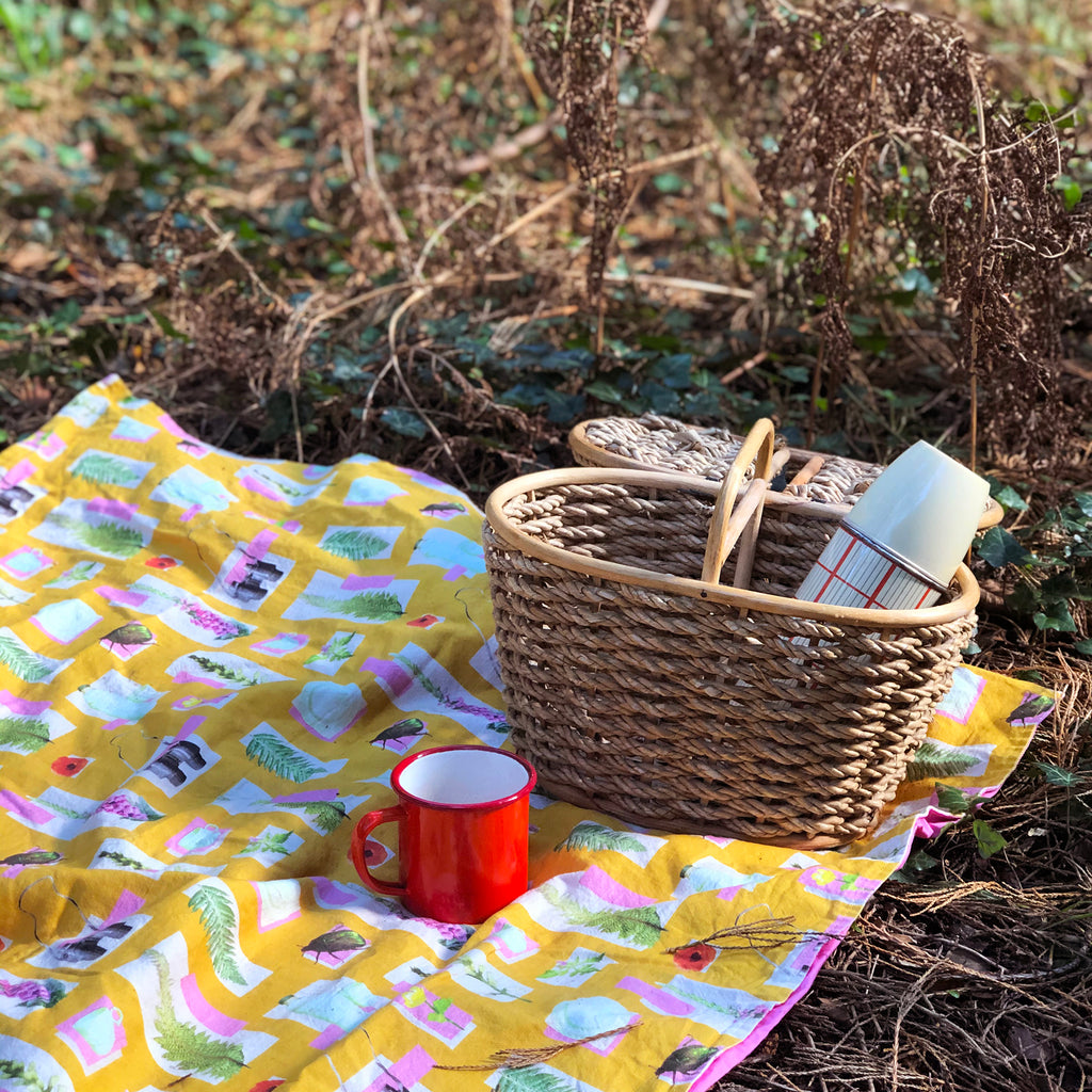 Autumn picnic in the woods