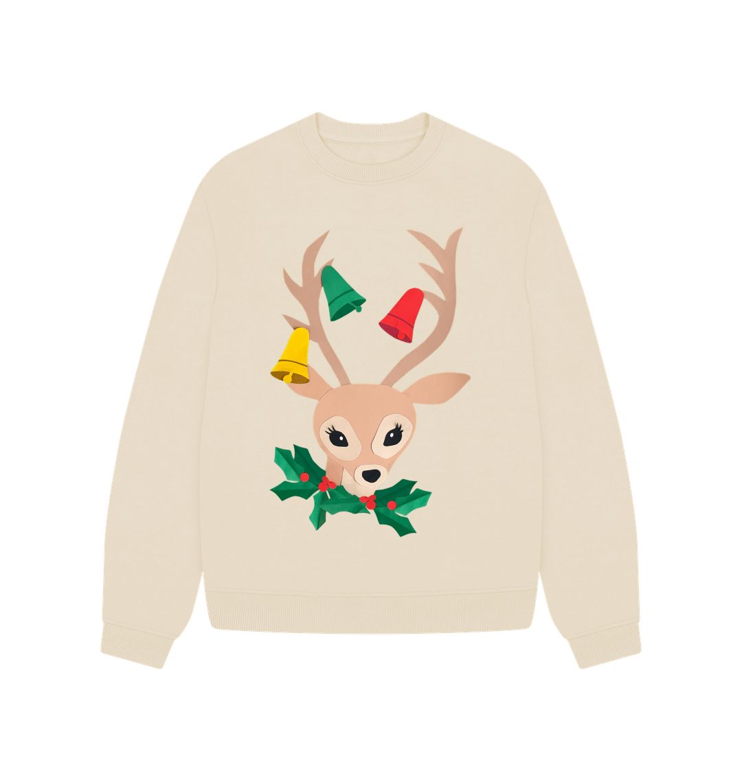 Oat Christmas kitsch deer women's oversized jumper