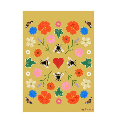 White Wild at heart A3 print