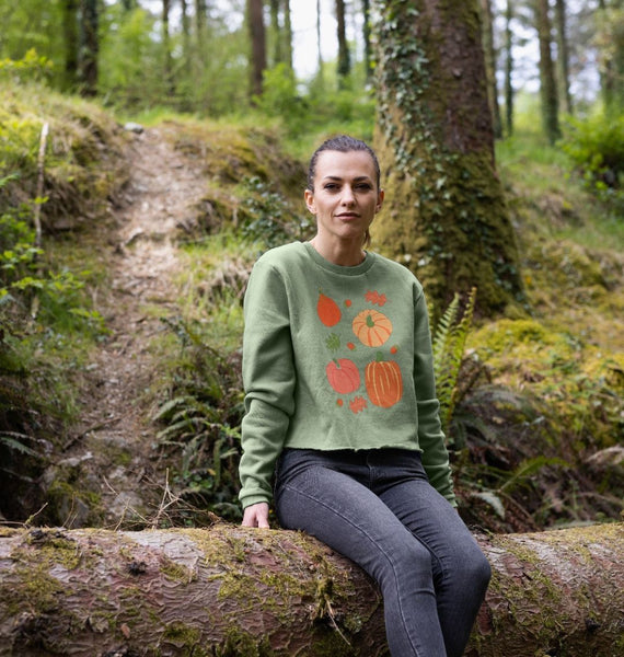 Pumpkin lovers cropped women's jumper