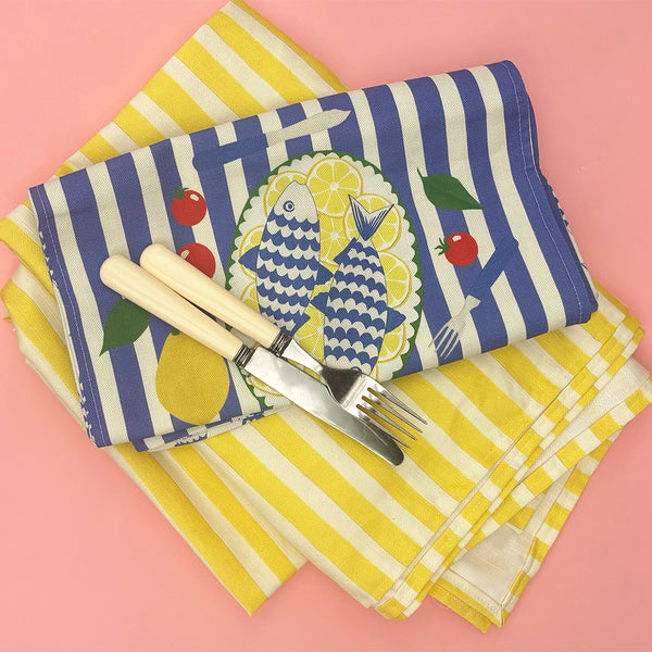 Fresh Fish table runner | double sided - Chimps Tea Party