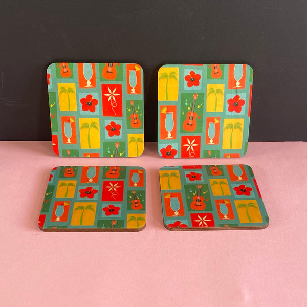 Summer holiday coasters | Set of 4 or single