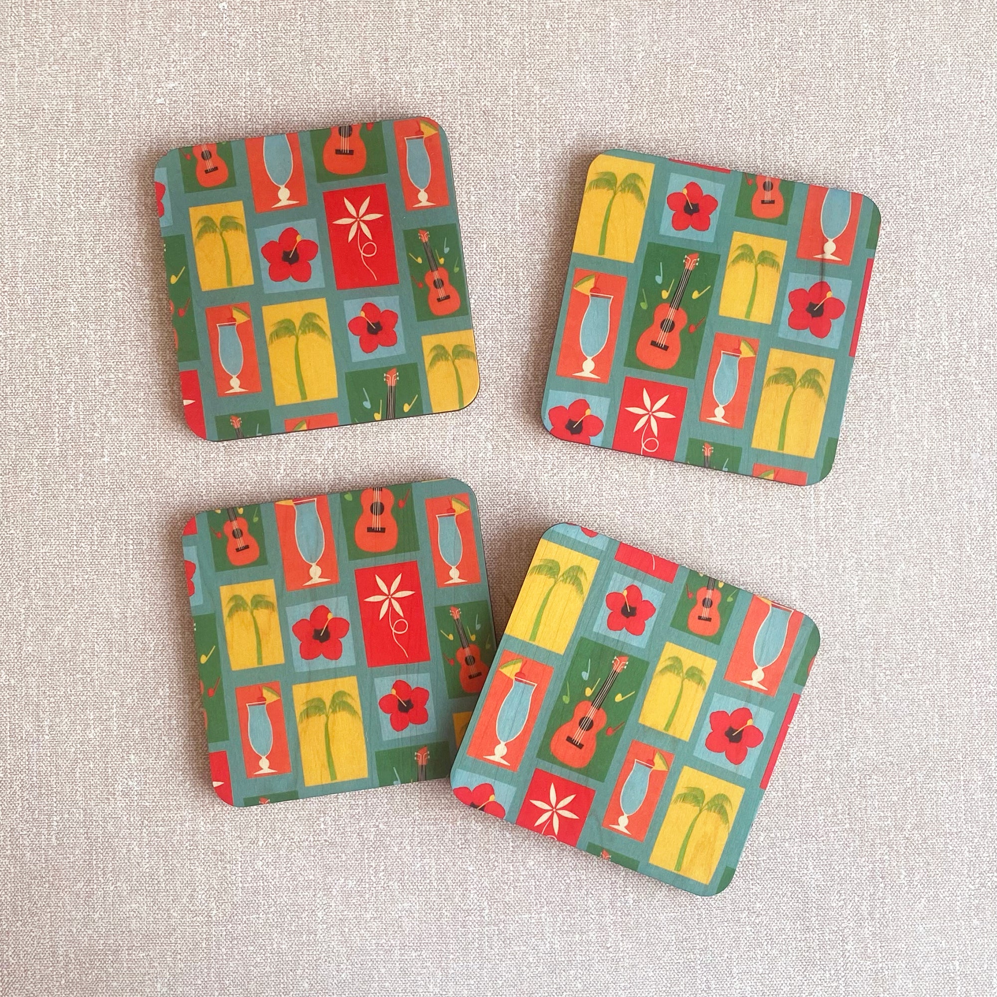 Summer holiday coasters | Set of 4 or single