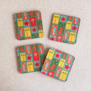 Summer holiday coasters | Set of 4 or single