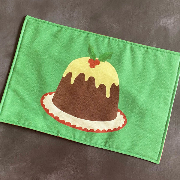 Christmas pudding placemats | double sided red and green