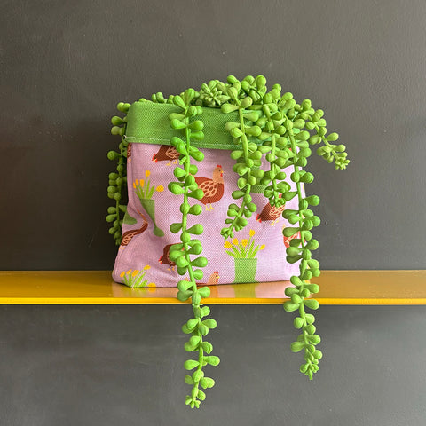 Plant cosy or basket | Chicken print