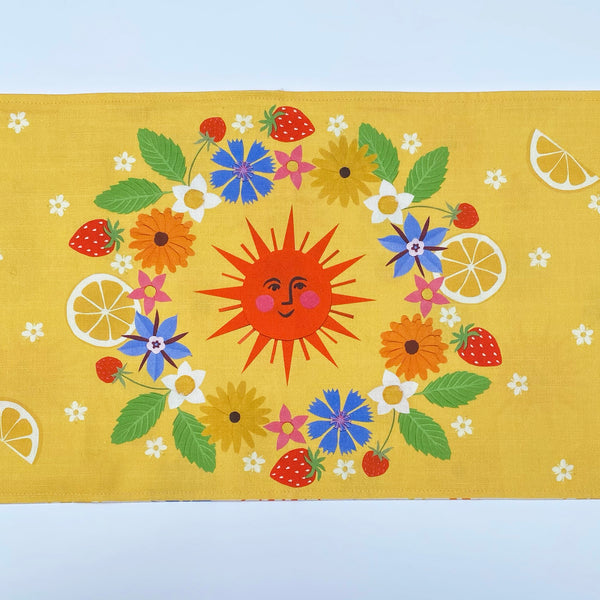 Summer solstice table runner | double sided