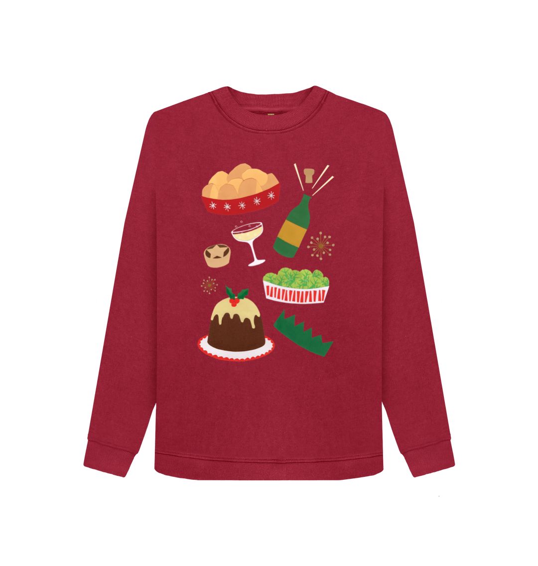 Cherry Christmas dinner women's jumper