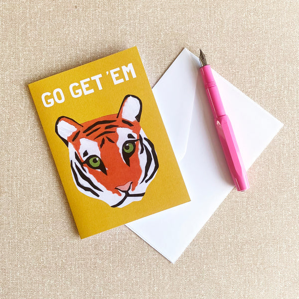 'Go Get Em' Tiger Card | Recycled