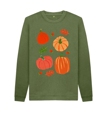 Khaki Pumpkin lovers men's jumper