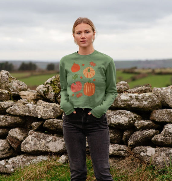 Pumpkin lovers cropped women's jumper