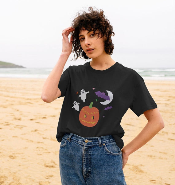 Halloween night women's cropped boxy t-shirt
