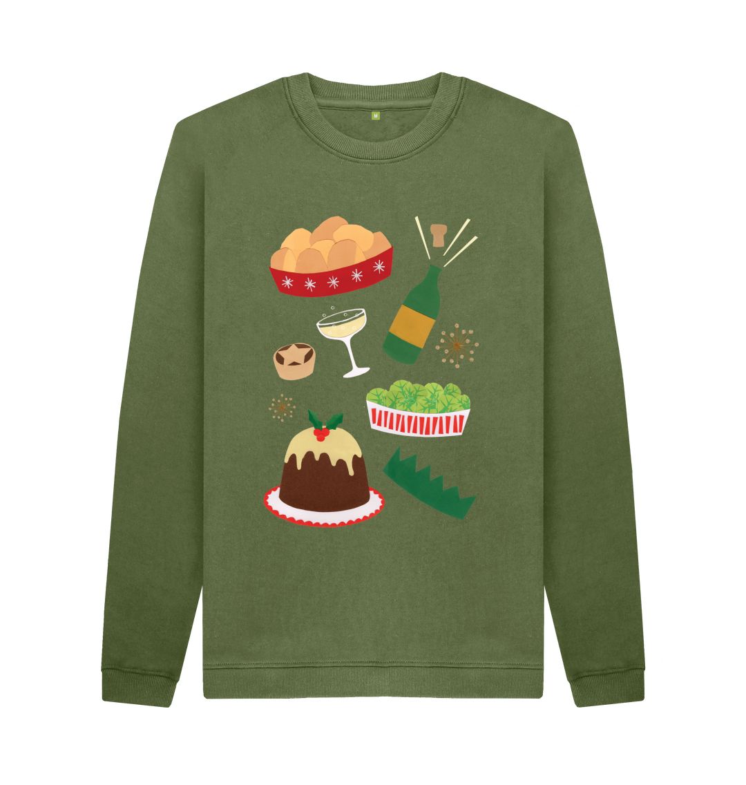 Khaki Christmas dinner men's jumper