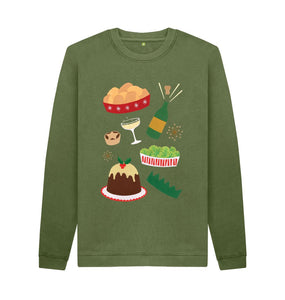 Khaki Christmas dinner men's jumper