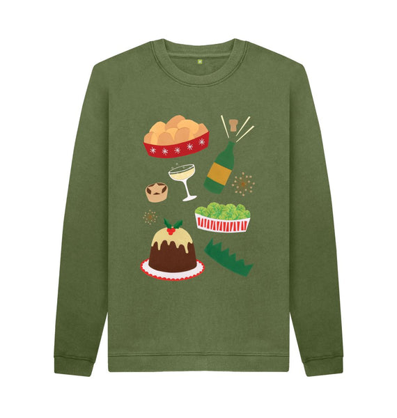 Khaki Christmas dinner men's jumper