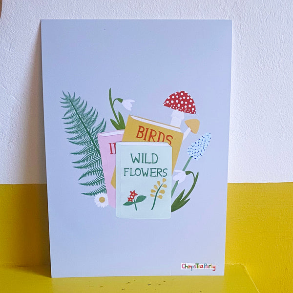 A4 giclee print | vintage nature books