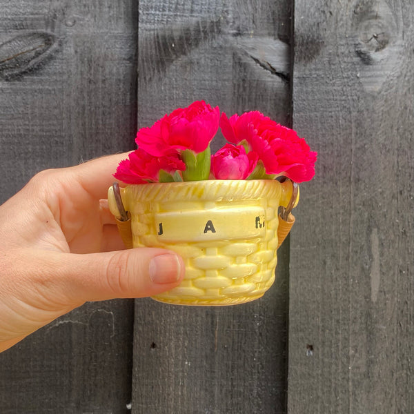 Vintage ceramic jam pot with lid