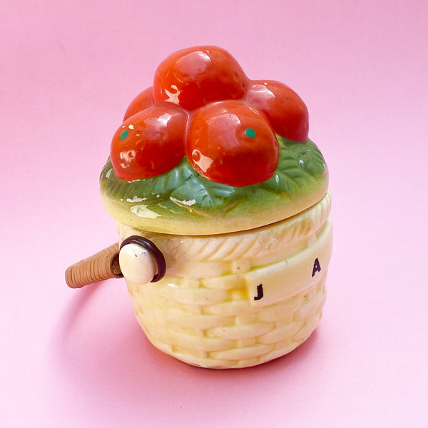 Vintage ceramic jam pot with lid
