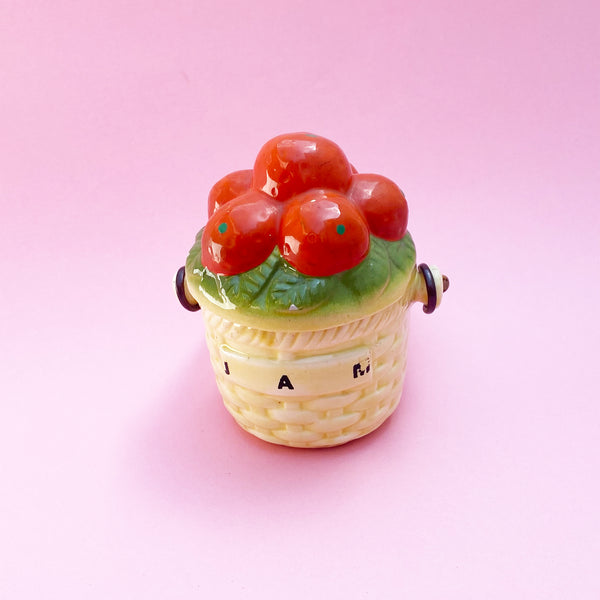 Vintage ceramic jam pot with lid