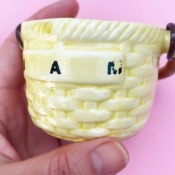 Vintage ceramic jam pot with lid