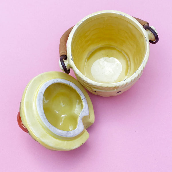 Vintage ceramic jam pot with lid