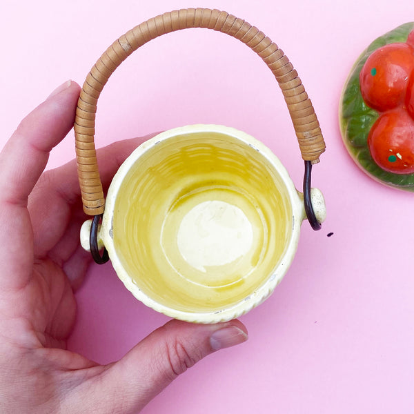 Vintage ceramic jam pot with lid