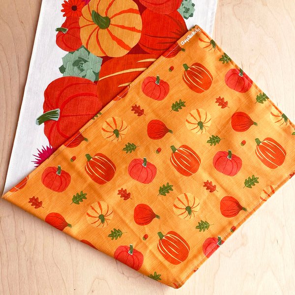 Autumn pumpkins table runner | double sided