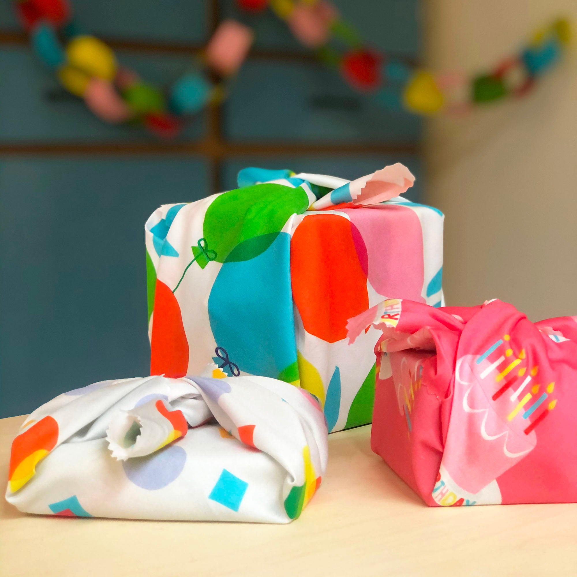 End of Line | Fabric Gift Wrapping | Pack of 3 | Furoshiki