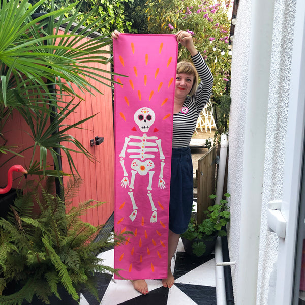 Pink Skeleton Table Runner