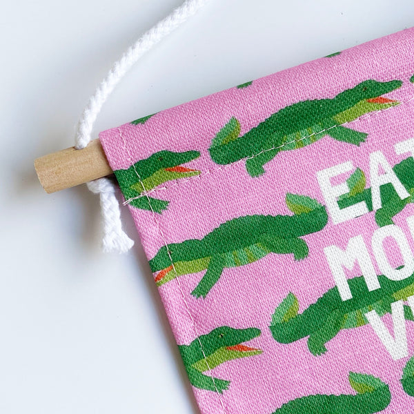 'Eat more veg' reminder | mini wall hanging | crocodiles