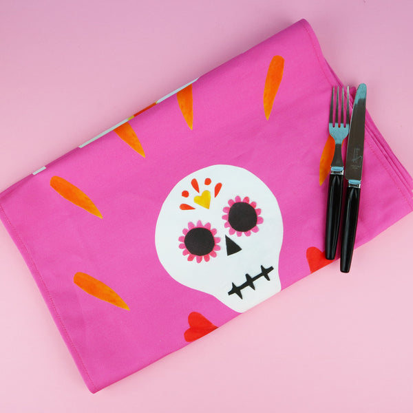 Pink Skeleton Table Runner